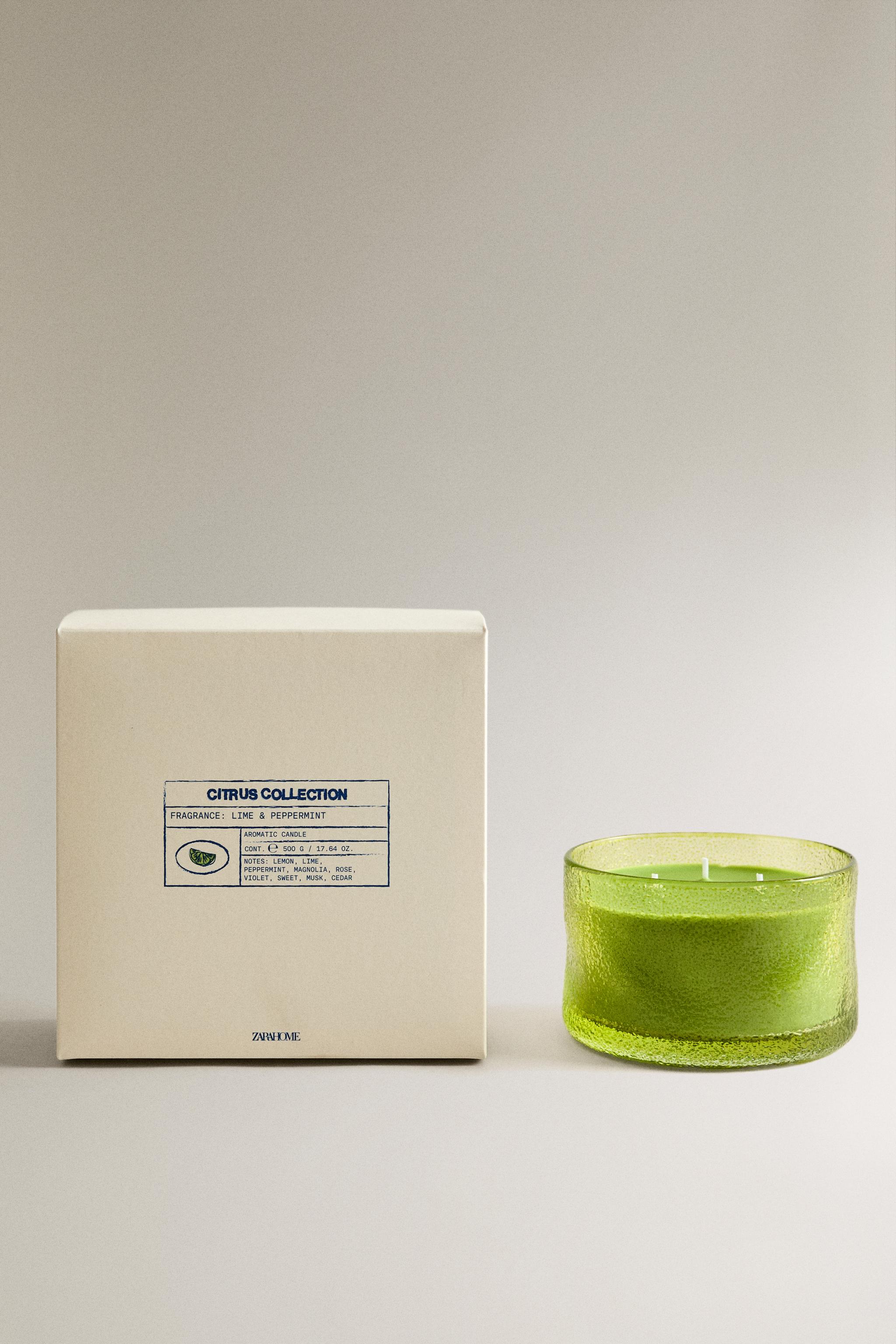 (500 G) LIME & PEPPERMINT SCENTED CANDLE